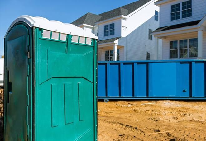 porta potties at the work site keep workers clean and safe